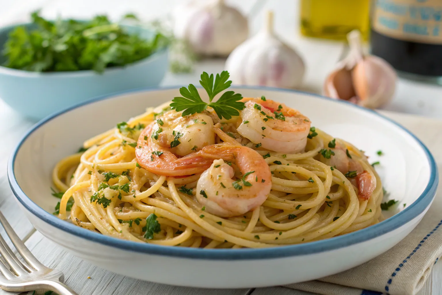 Espaguetis con Gambas