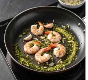 preparacion de Espaguetis con Gambas