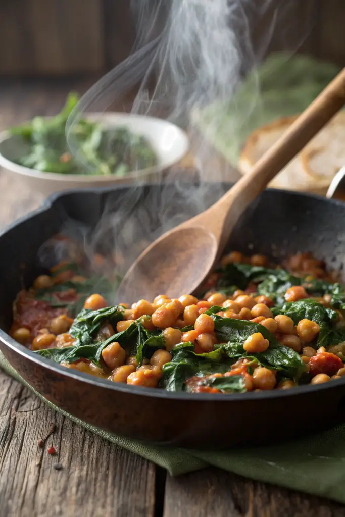 Cómo Espinacas con garbanzos hacerlas en 15 minutos.